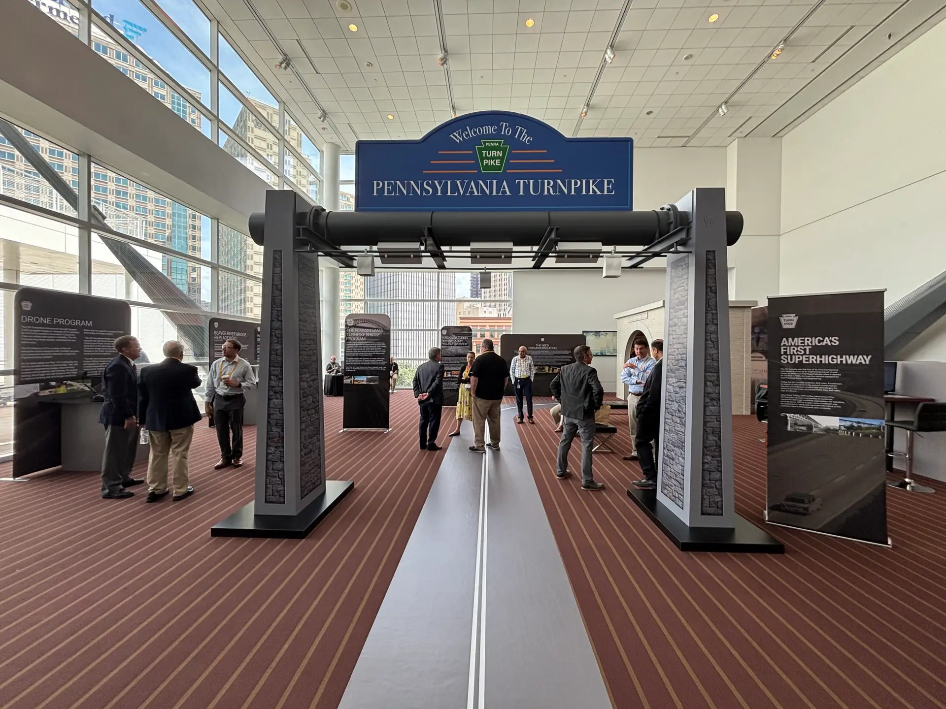 PA Turnpike Infrastructure Project Showcased with Custom Booth Exhibit Studios Custom Booth Services PA Turnpike Infrastructure Project Exhibit Display
