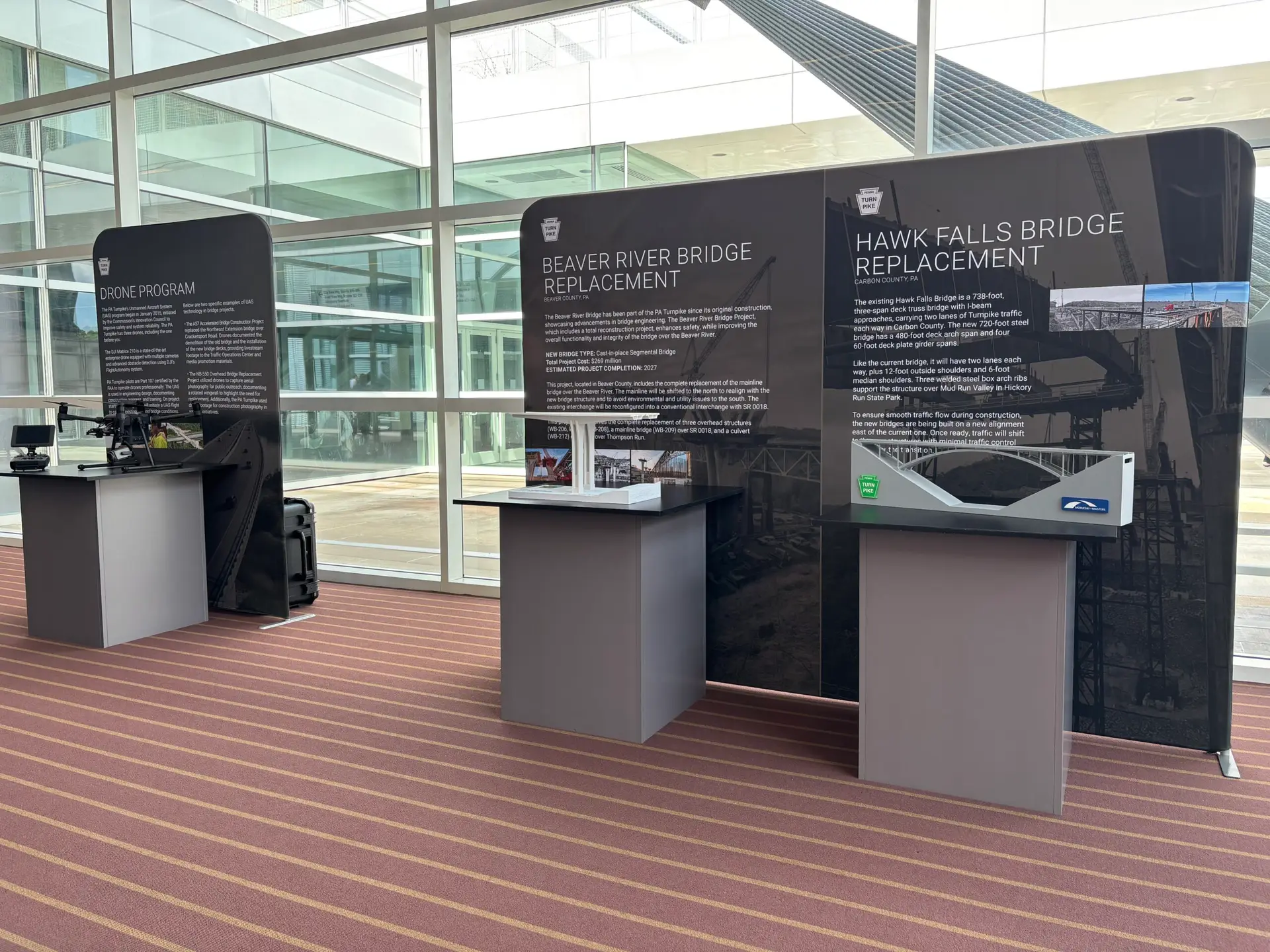 PA Turnpike Infrastructure Project Showcased with Custom Booth Exhibit Studios Custom Booth Services PA Turnpike Infrastructure Project Exhibit Display
